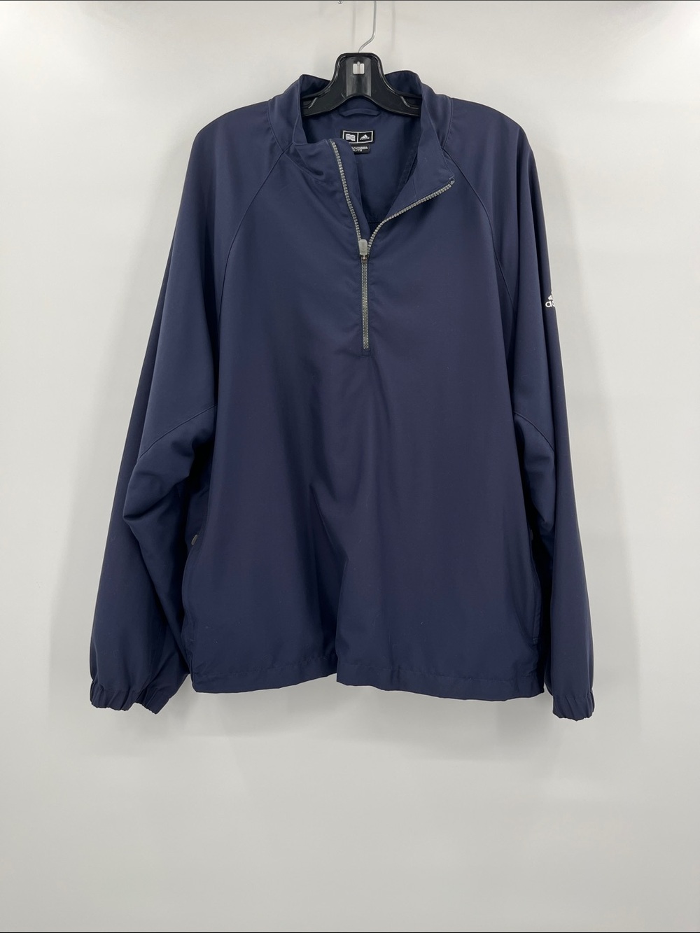 adidas Climaproof Navy Half-Zip Windbreaker Pullover Jacket Size XL